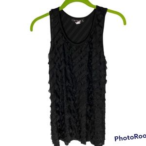 Janeric black ruffle sleeveless blouse size small